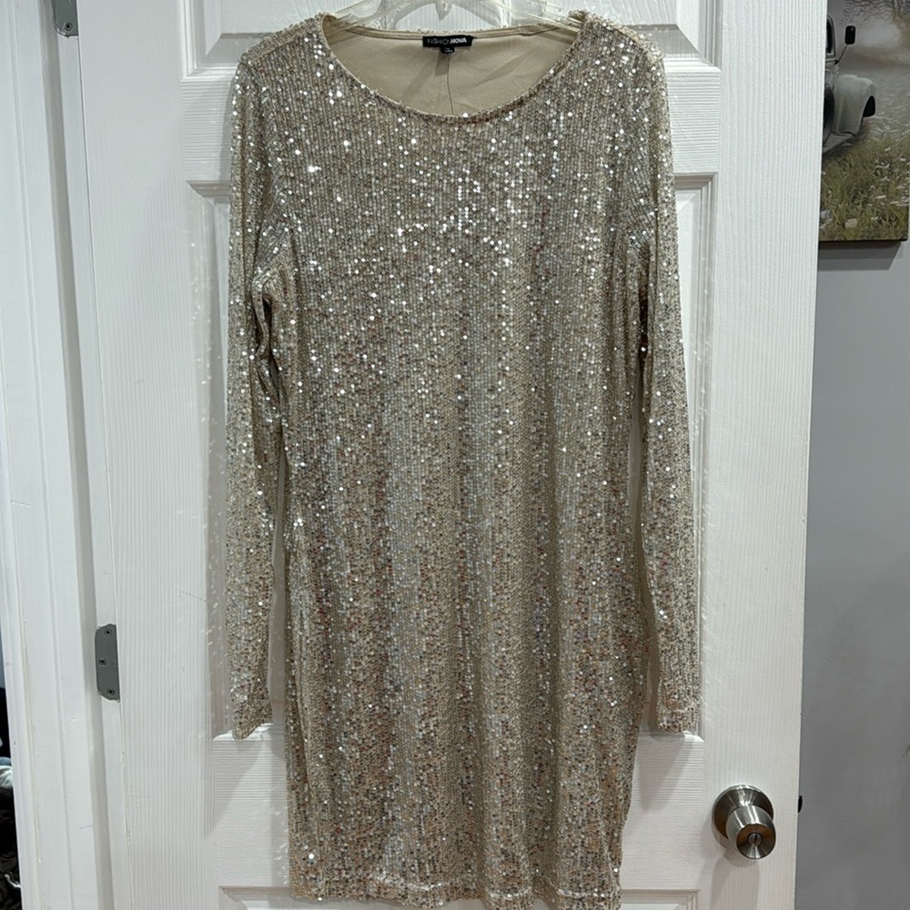 Gold Sparkle dress.  Perfect for a holiday party.